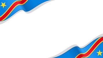 waving Democratic Republic Congo flag frame background with copy space for text. DR congo national day vector