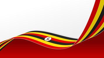 wavy uganda flag background with copy space for text. uganda national day vector