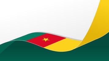 waving cameroon flag background with copy space for text. cameroon national day vector
