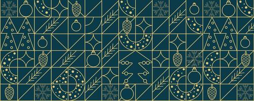 Christmas abstract geometric background. Christmas pattern, with simple line elements. Merry Christmas and Happy New Year abstract line design. Mosaic and Scandinavian style. vector