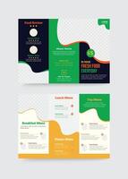 Trifold brochure design, Fast food menu template vector