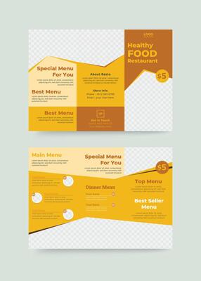 Food trifold brochure design template