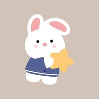 Rabbit With Stars vector