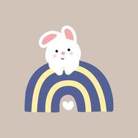 Rabbit With Rainbow vector