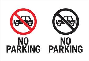 No car parking sign, parking prohibited symbol. vector
