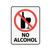No Drinking Sign Sticker with text vector