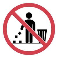 Do not throw garbage on the ground sign. vector