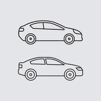 Car Icons set, Car outline. illustration. vector