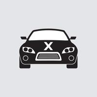 Sports car silhouette on white background. Vehicle icon view from side, front, back, and top, illustration. vector