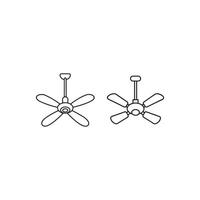 Ceiling fan outline icons set, ceiling fan logo background. vector