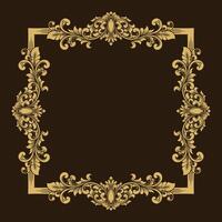 beautiful engraved frame circle ornament vector