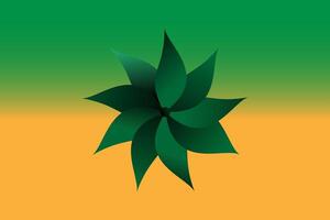 a green and yellow background with a green leaf vector