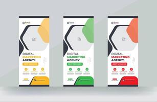 Roll up banner design digital pull up banner design template vector
