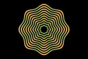 a green and yellow wave pattern on a black background vector