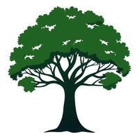 A tree with green leaves on a white background vector