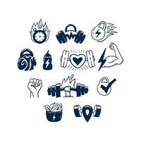 Gym Fitness Hand Drawn Graphic Icon Illustration vector