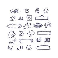 Hand Drawn Content Creator Doodle Art Icon Illustration vector