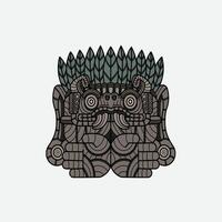 ancient astec statue drawing artwork handmade illustration vector