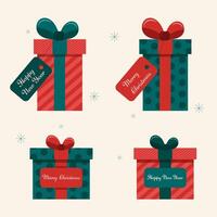 Christmas gifts in boxes. New Year's design with a wish. holiday illustration. vector