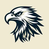 an eagle head on a beige background vector