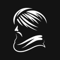 the profile of a man in a turban vector