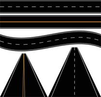 black and white lines on the road. Road, highway isolated on white background vector