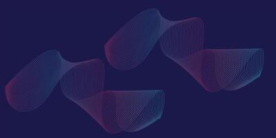 Dark abstract background with glowing wave. Modern purple blue gradient flowing wave lines. Futuristic technology vector