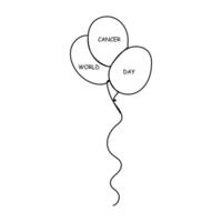 World Cancer Day one line art continuous on 4 February vector