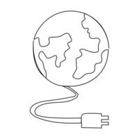 Light bulb single line art, continuous one line drawing of Isolated outline art vector