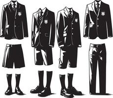 Casual School Ensemble. School Uniform . vector