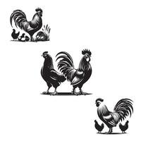 An isolated scene with a group of chickens vector