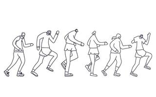 Runners group Different persons flat design vector