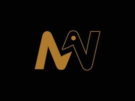 MW letter logo design with golden color vector