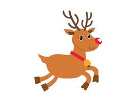 A happy Christmas Reindeer running isolated on white background vector