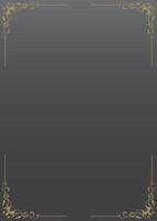 Thai pattern frame, vintage gold frame, black background. vector