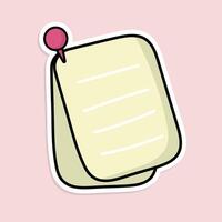 Note paper and stickers Collection of notebooks with rounded corners Blank paper, lines, minimalist colors vector