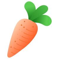 Orange carrot with green leaves, cute icon shape. vector