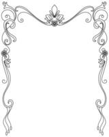 vintage flower frame Abstract curl border graphic element vector