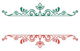 Green and red vintage Christmas frame on white background. vector