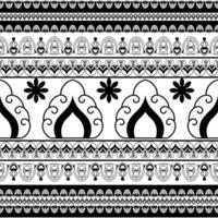 ethnic tribal abstract pattern black white seamless vector