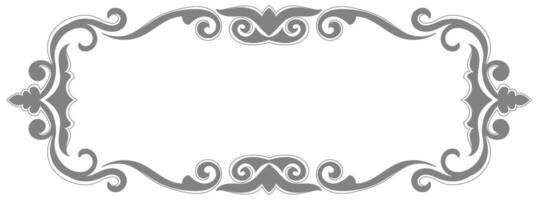 vintage pattern frame Classic scroll flower, gray frame vector