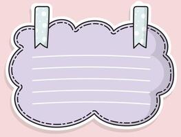 Note paper and stickers Notebook collection with rounded corners, blank paper, lines, minimal colors. vector