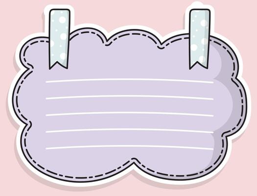 Note paper and stickers Notebook collection with rounded corners, blank paper, lines, minimal colors.