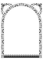 Thai pattern frame, vintage pattern border vector
