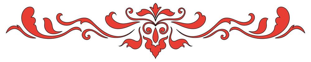 red vintage lines Lines for separating text red baroque pattern vector
