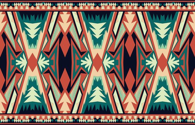 Abstract square corners, tribal pattern for fabric wallpaper.