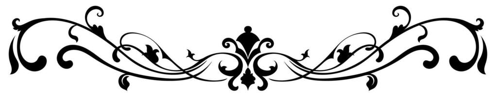 vintage black shadow border Abstract baroque boundary line on white vector
