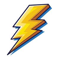 Lightning Thunder Sign Cartoon Symbol. Isolated. vector