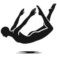 A silhouette of a man diving into the water vector