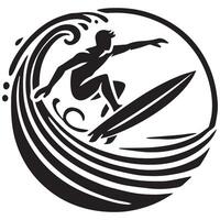 Surfer in the ocean illustration vector